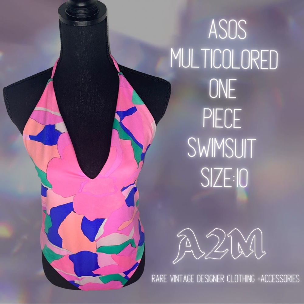 ASOS Design Multicolored One Piece Swimsuit Size 10*FIRM*